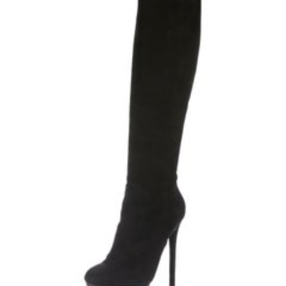 BRIAN ATWOOD Suede Platform Knee-High Boots Size: 8 - Picture 2 of 9